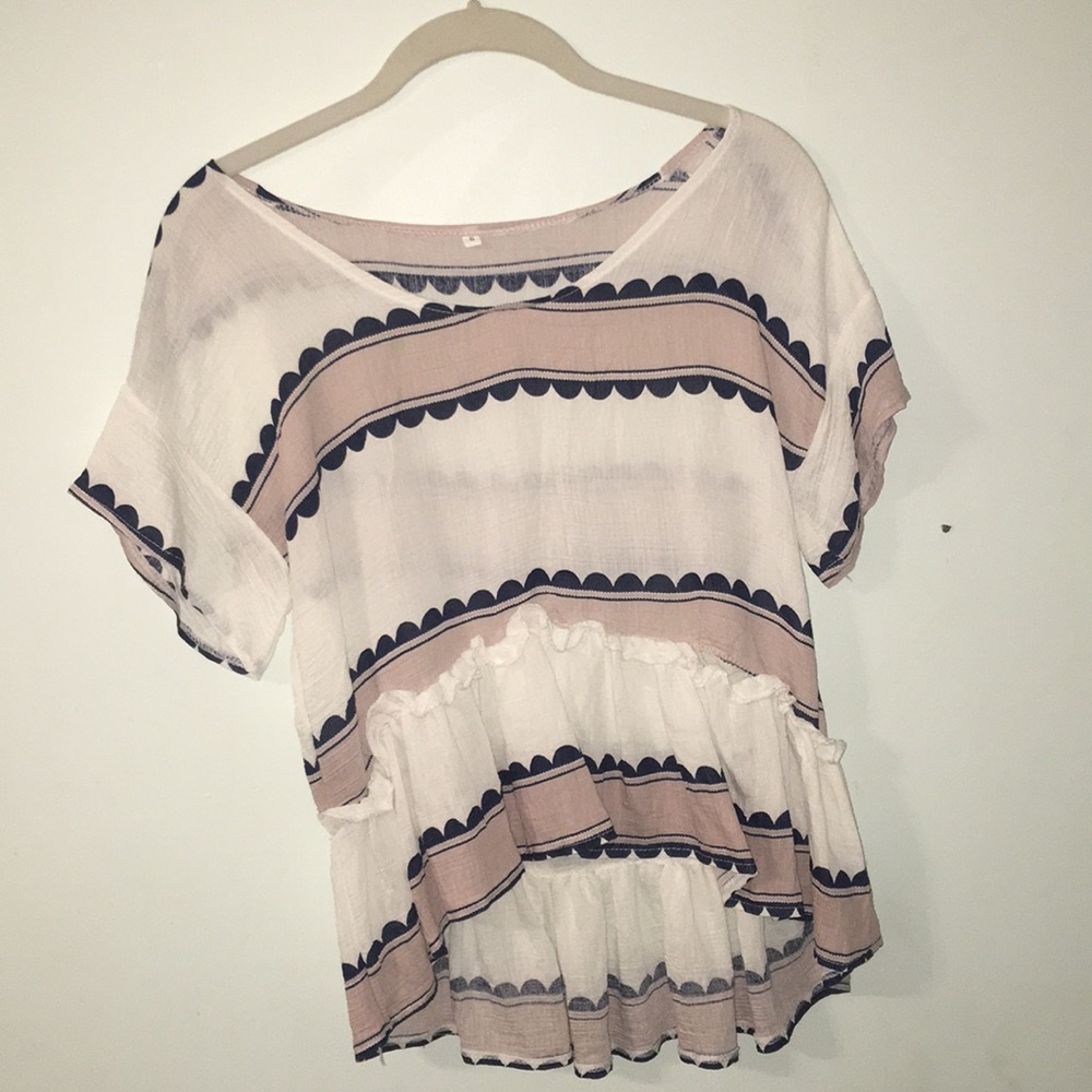 White Striped Blouse